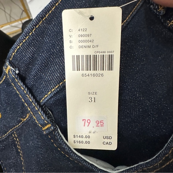 NEW Pilcro for Anthropologie Dark Straight Leg High Waist Split Hem Jeans 31 - Picture 8 of 8